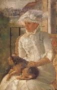 Mary Cassatt Susan hoding the dog in balcony oil painting picture wholesale